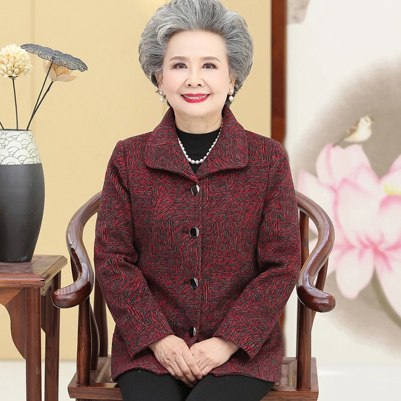 2025新春装外套洋气妈妈装气质上衣老年女装爆款奶奶装老太太衣服