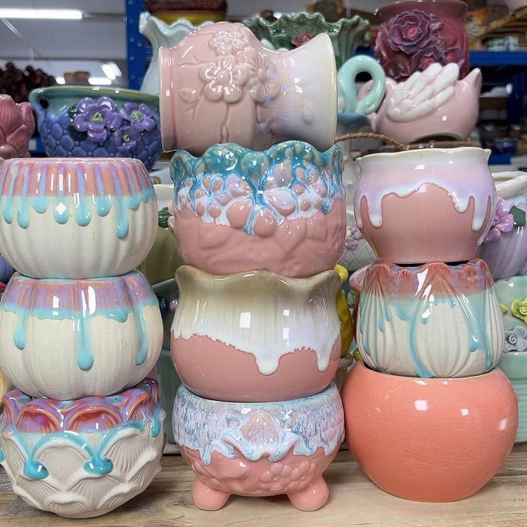 陶瓷陶瓷花盆特价上新口7-10厘米