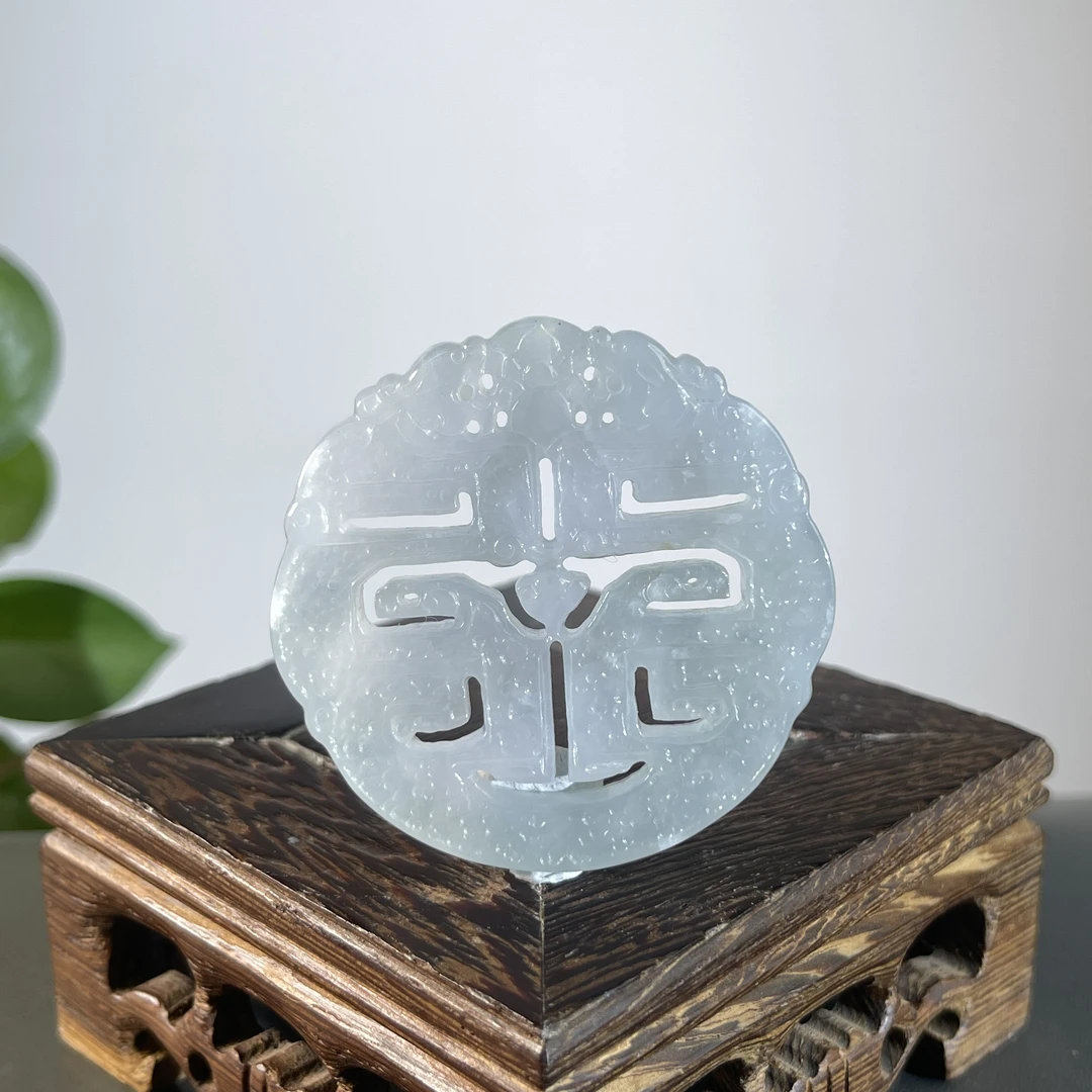 JCB02-133 天然缅甸A货翡翠  仿古牌