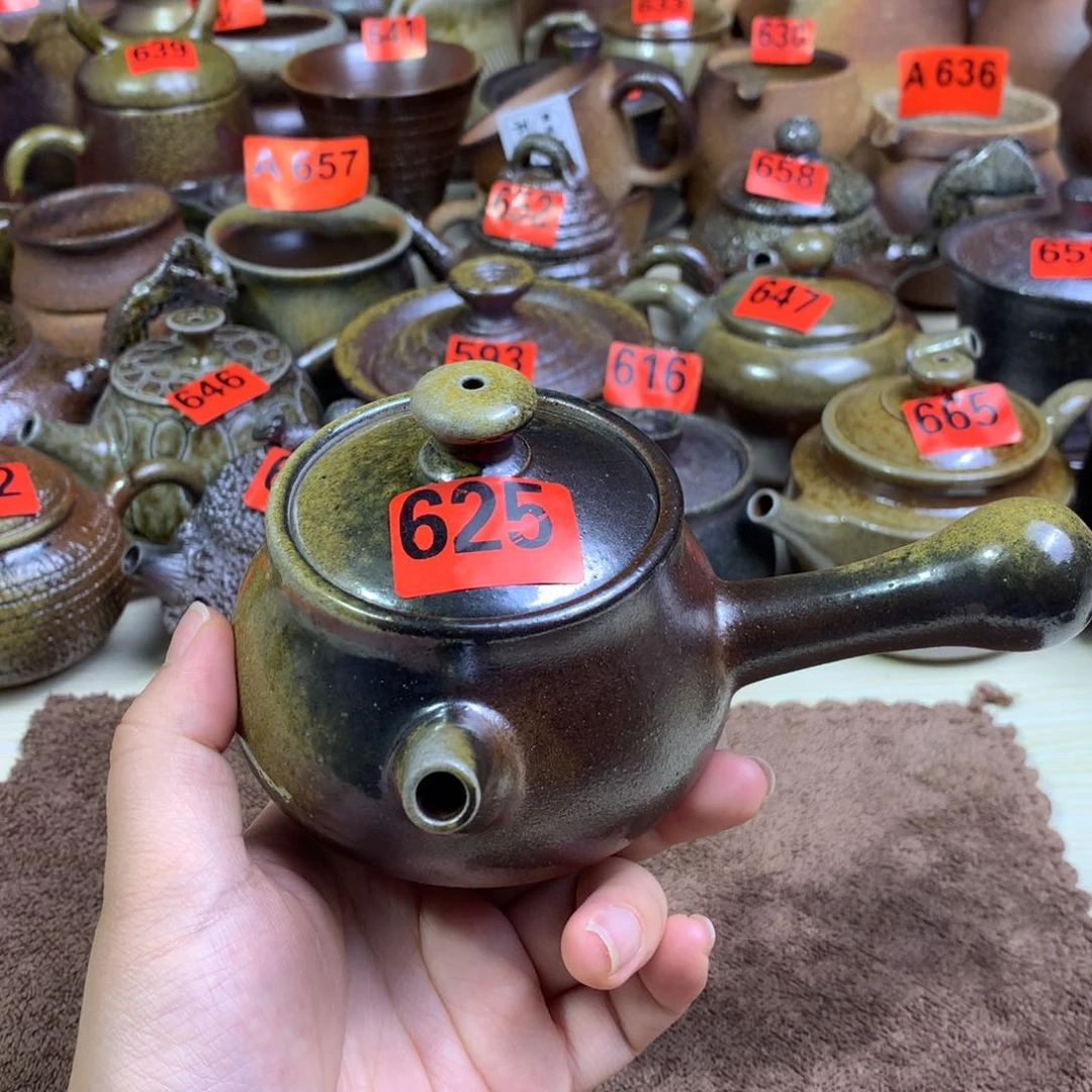 柴烧侧把泡茶壶220毫升一物一拍