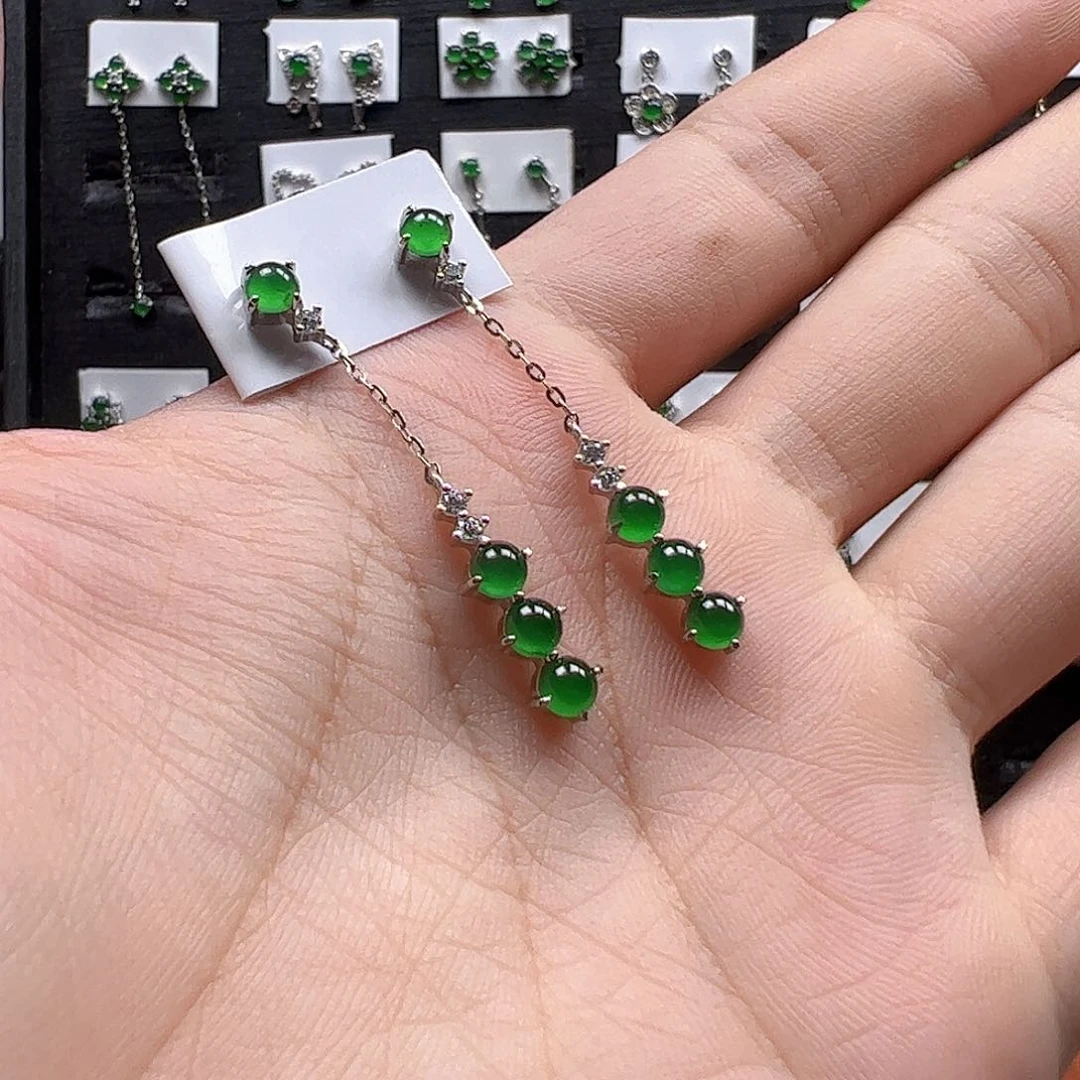 银S925镶嵌手链翡翠天然翡翠A货