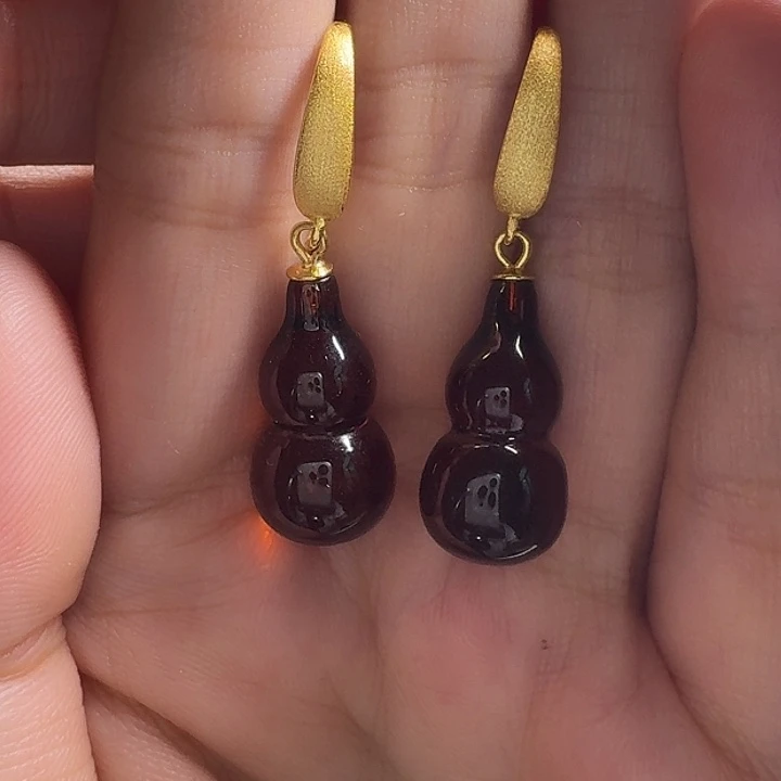 蜜蜡银S925镶嵌耳饰耳坠