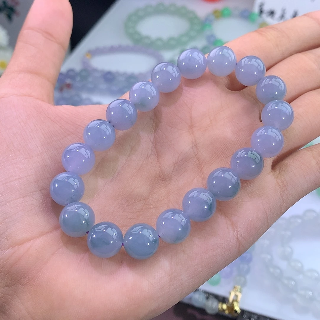 未镶嵌手链翡翠翡翠紫罗兰飘花手串