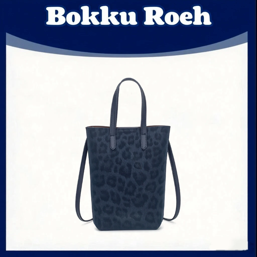 【工厂直销】BOKKUROEH轻奢豹纹蓝手机包迷你桶包