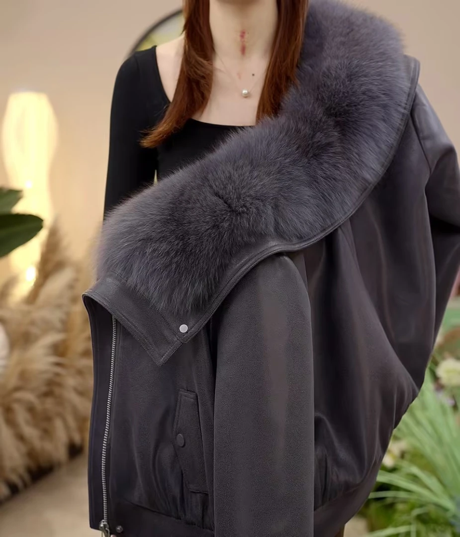 【ss】时尚百搭保暖纯色冬季保暖大毛领羽绒服