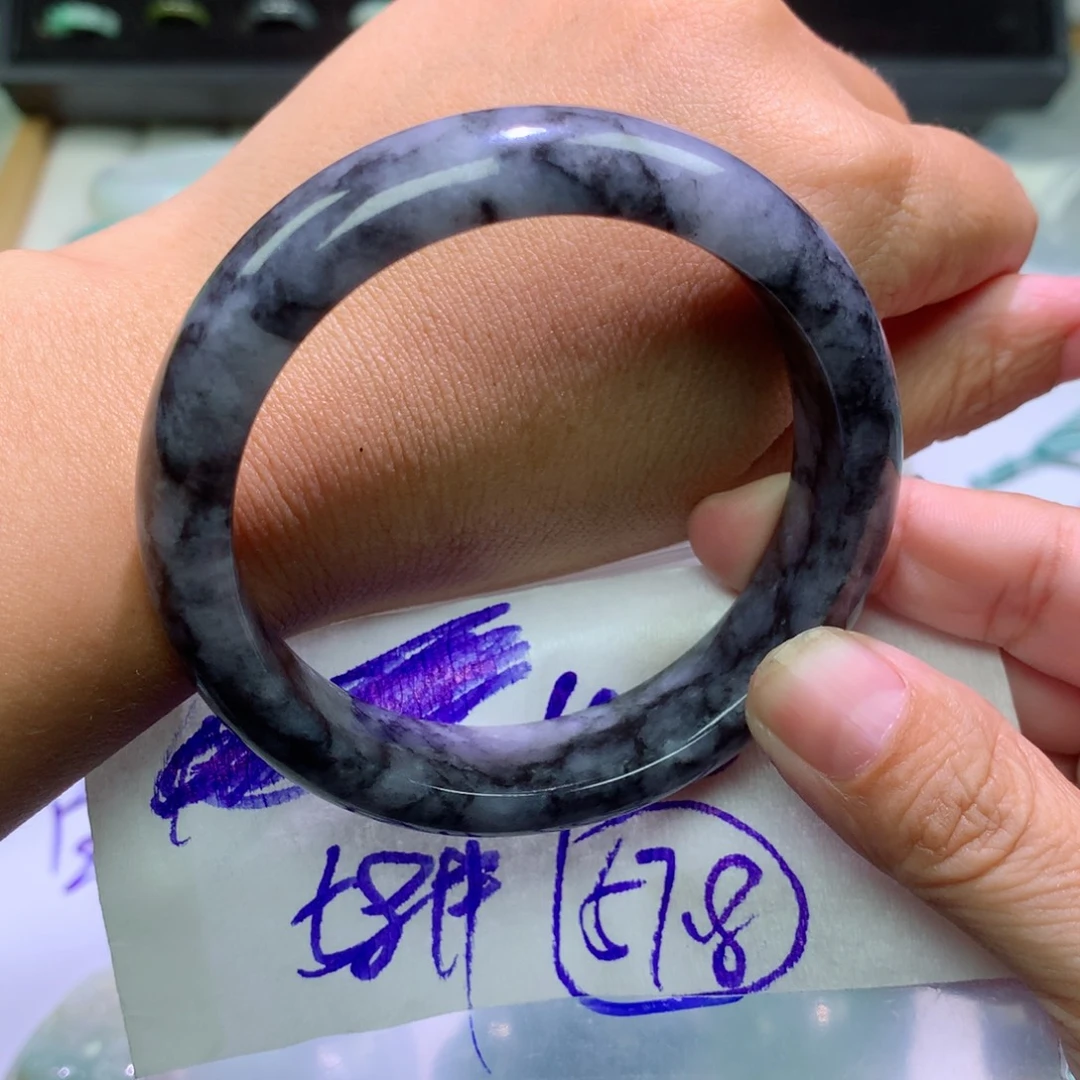 定制翡翠未镶嵌手镯57.8