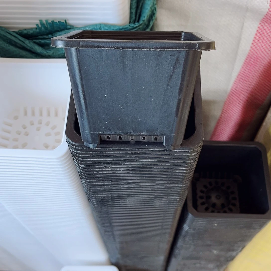 树脂福利款9方盆黑色50个无托