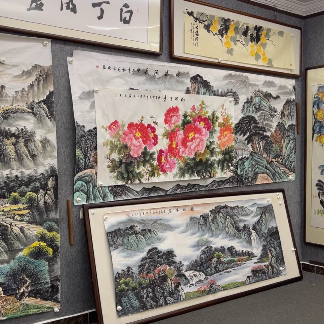 国画骆*花开富贵四尺画芯一幅