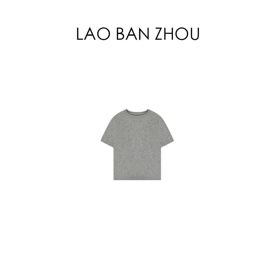 【老板周】基础单品 夏季呼吸感圆领薄款细腻短袖上衣