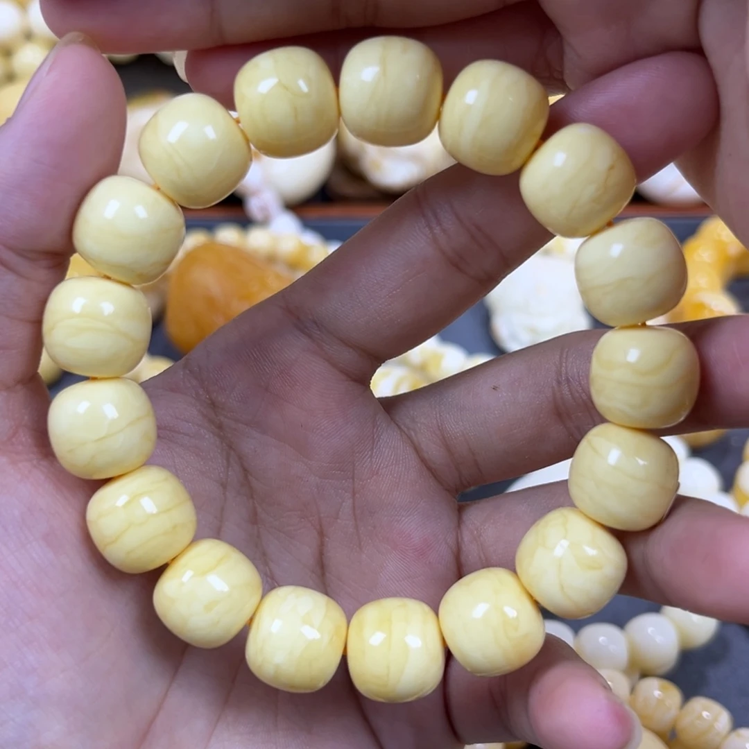 琥珀未镶嵌手串同料老邢手串13mm