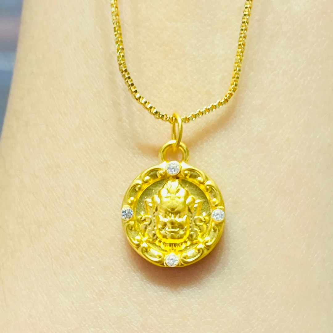 【旺旺金选】 足金999 点钻黄财神配件 C