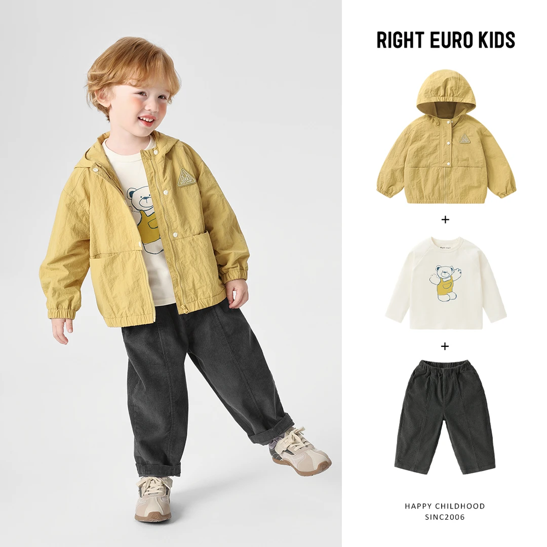 【秋装外套三件套】男童三防外套内搭裤子套装秋装童装UZ1224