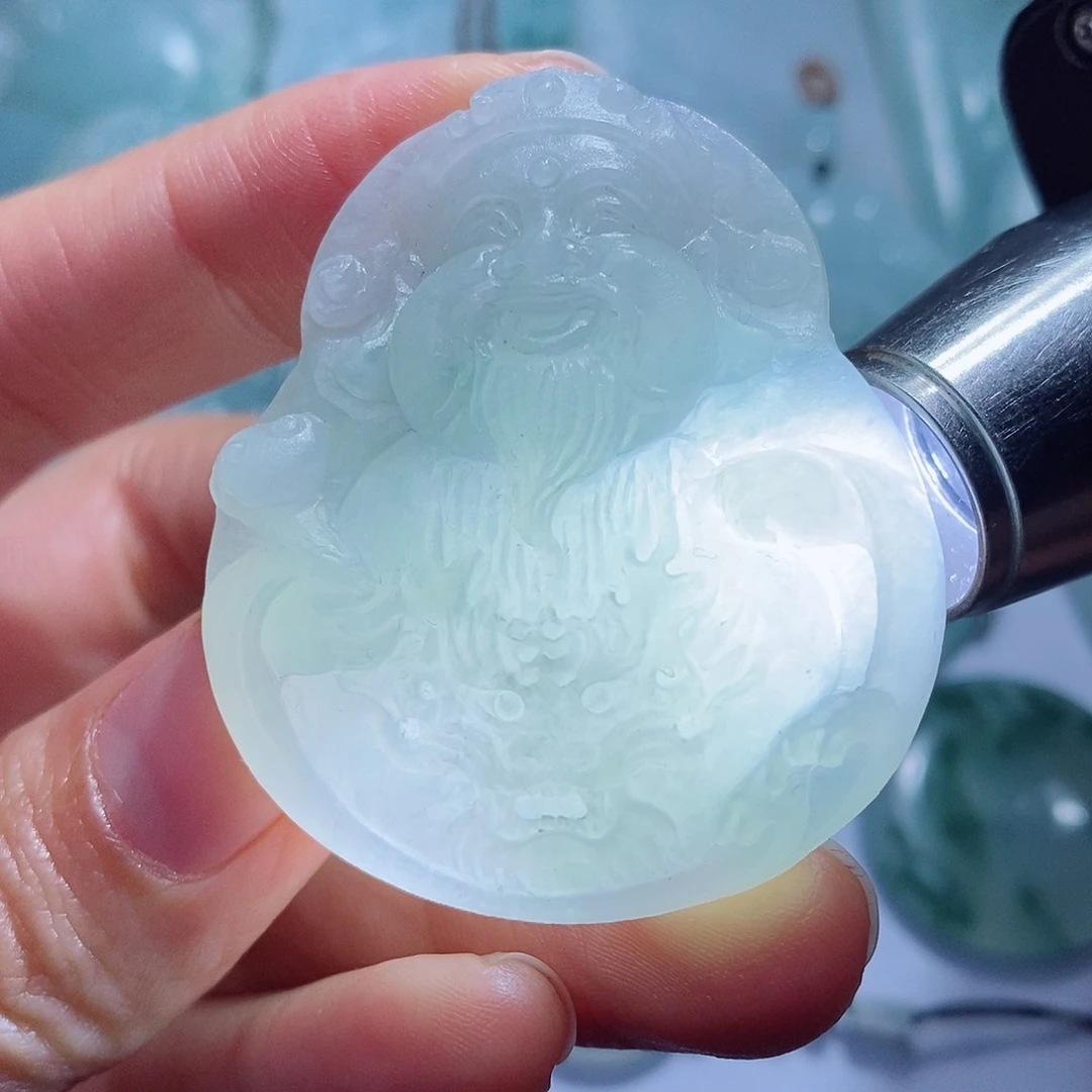 定制翡翠未镶嵌毛货付款后确认抛光