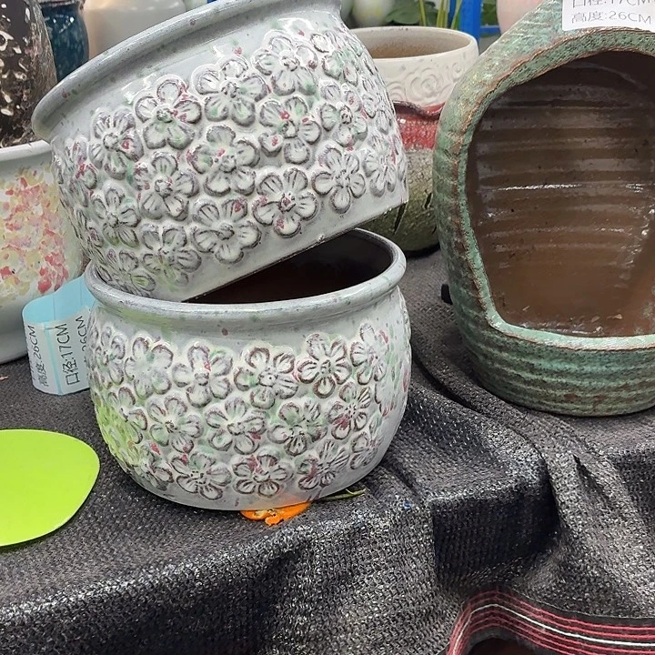 20×14 -粗陶花盆有孔-买买买