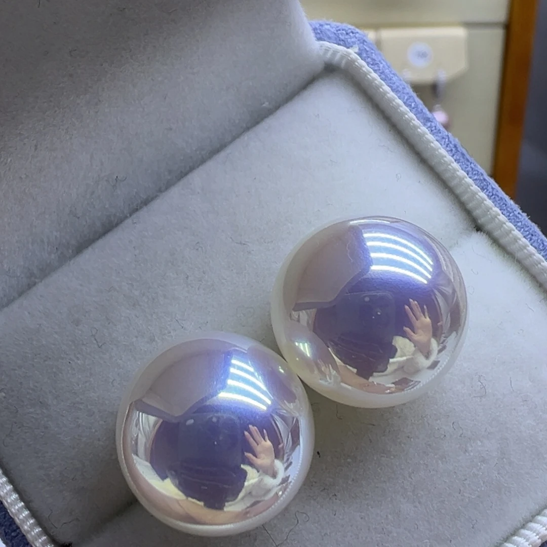 耳饰银S925镶嵌淡水珍珠