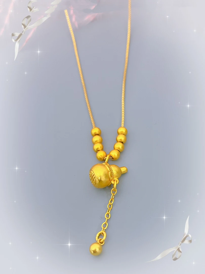 合金项链 20179合金新中式古法传承葫芦流苏毛衣项链（链长50）