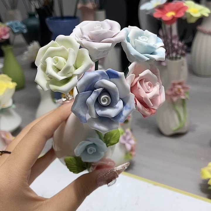 陶瓷纯手工捏花设计