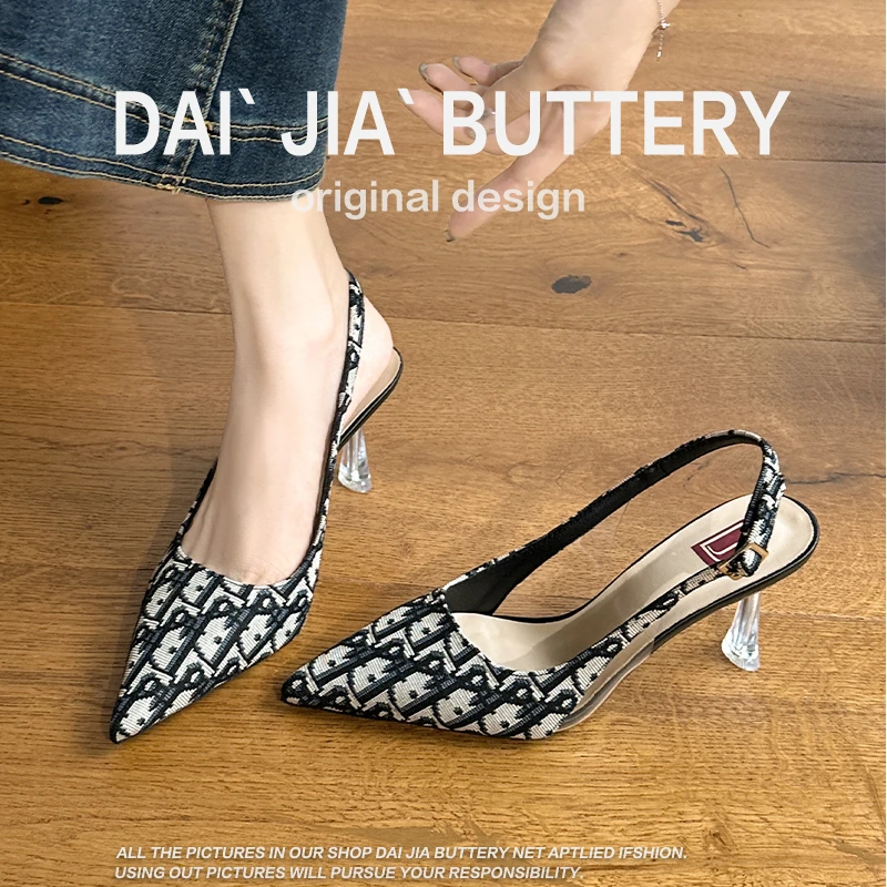 2025年春夏新爆款气质名媛上班百搭尖头单鞋浅口性感细跟高跟鞋女