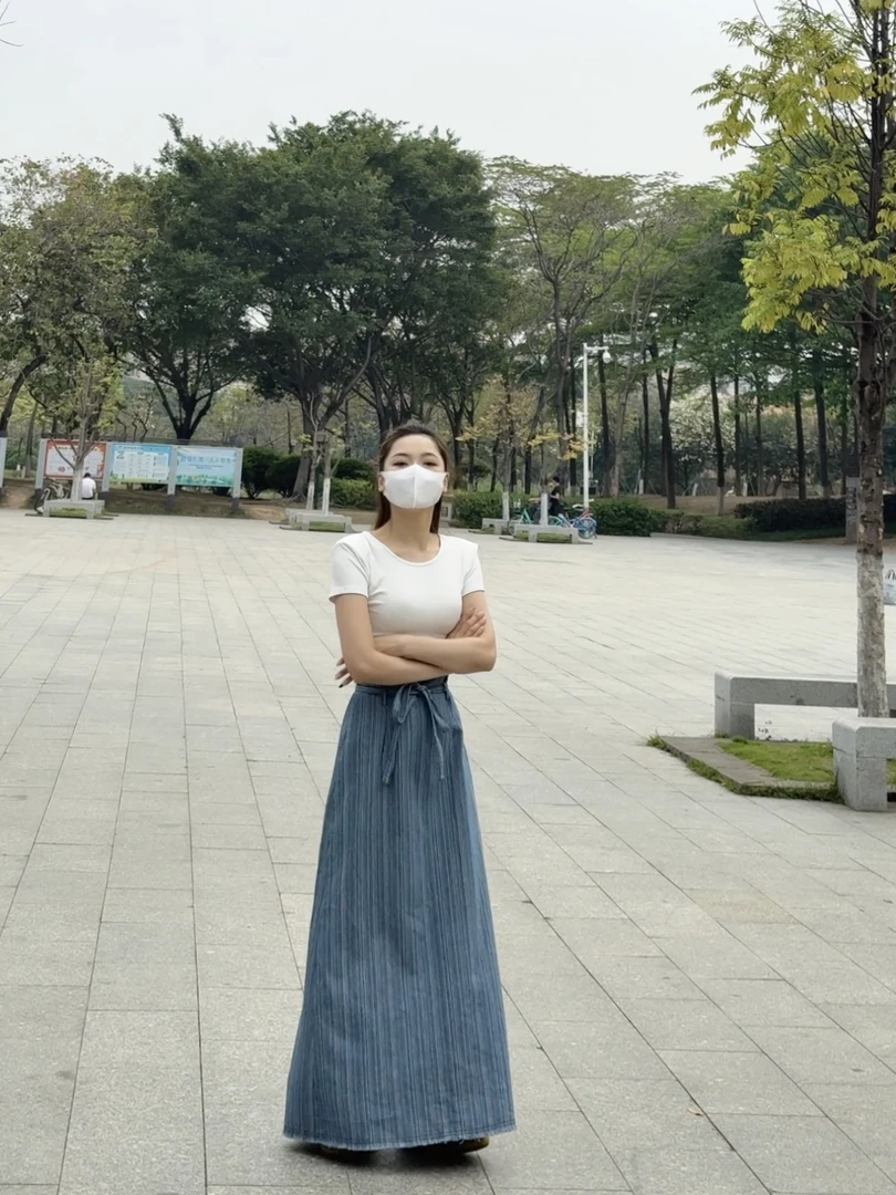 【AH纯】无形拉腿 新款百搭气质高腰A版牛仔裙 高个子长腿本命裙