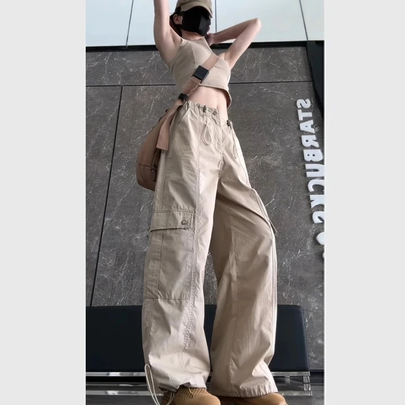 新款显瘦爆款工装裤潮搭时尚宽松束脚女款2025夏季穿搭潮流高街裤