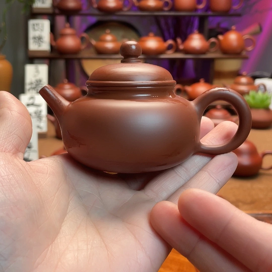 紫砂茶壶博*老朱泥容天110cc