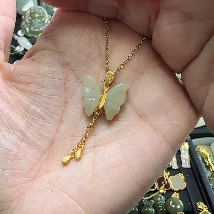 吊坠(赠链)银S925镶嵌和田玉