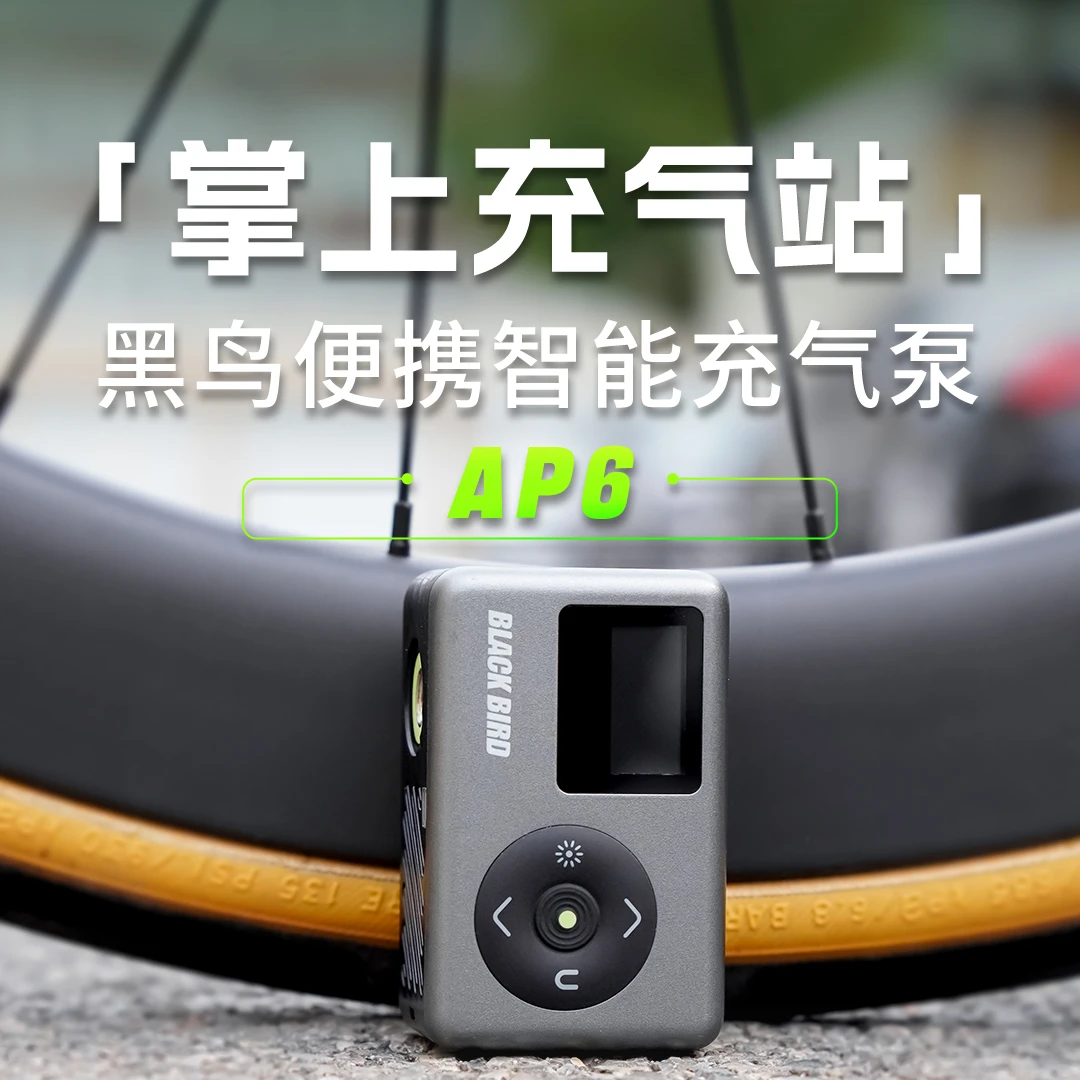 黑鸟AP6迷你充气泵自行车打气泵公路车打气筒电动车高压便携式