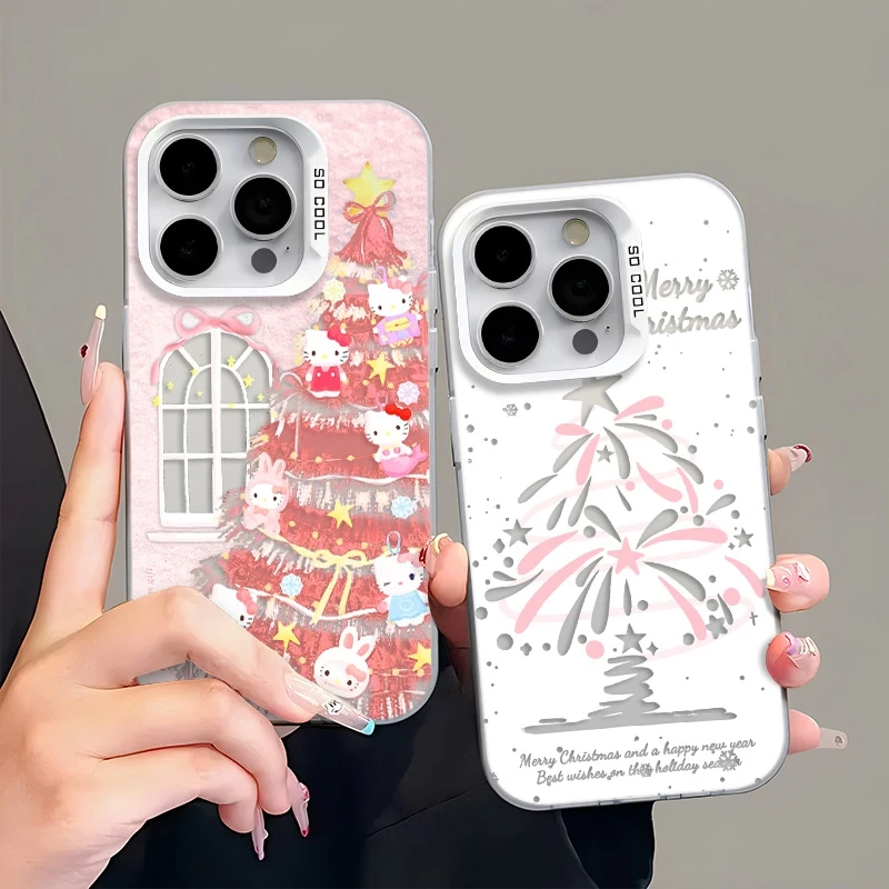 圣诞树适用于苹果iPhone彩银kt手机壳华为荣耀vivo可爱ins磨砂