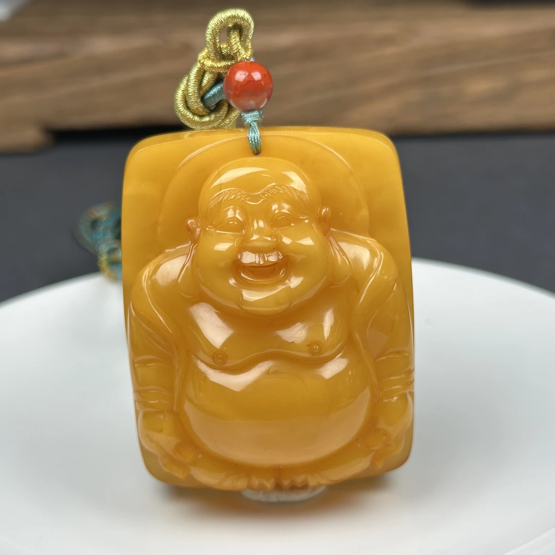 Y4214天然原矿蜜蜡 吊坠49.7×63.2×26.2mm支持鉴定假一罚四
