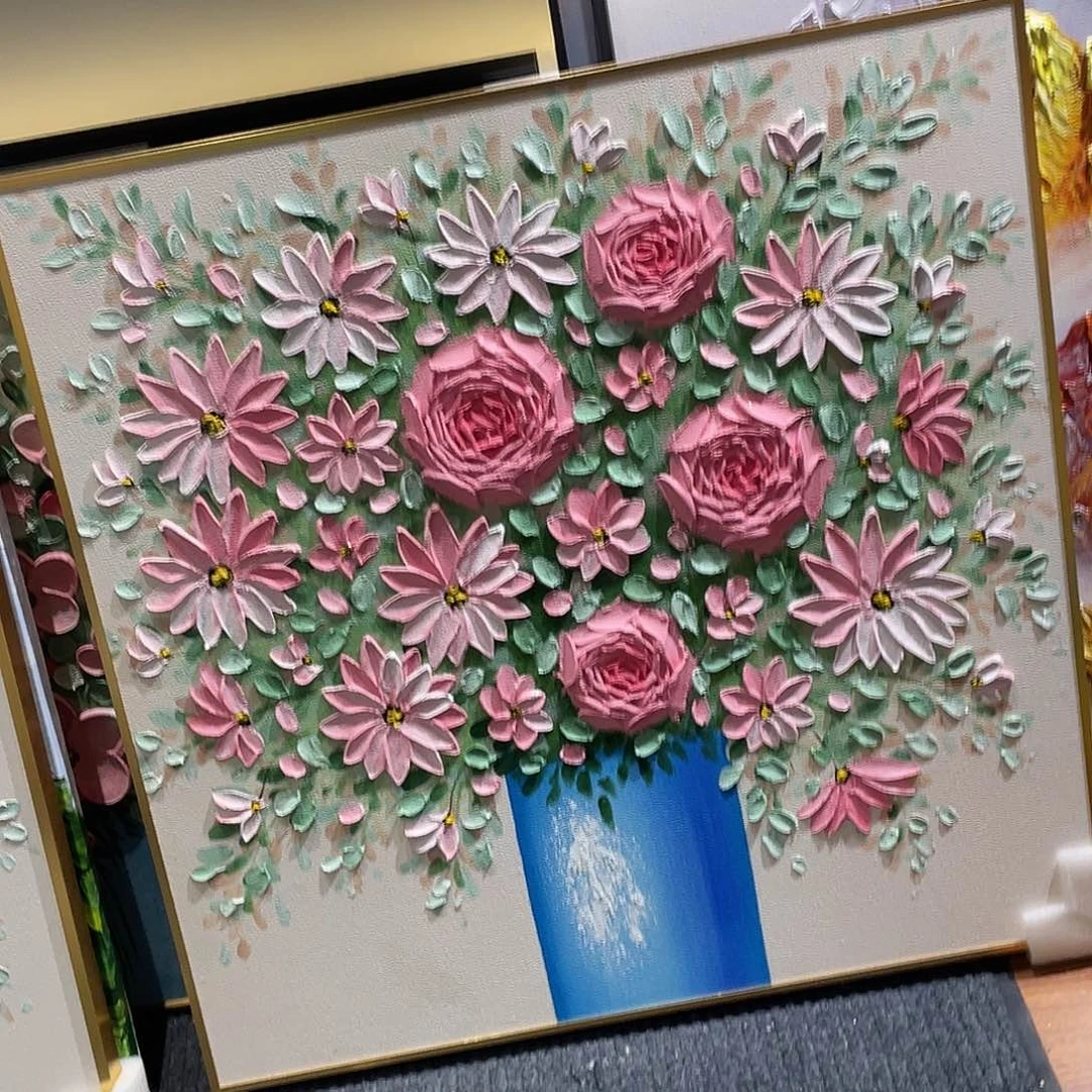 竖款80.80金框玫瑰花