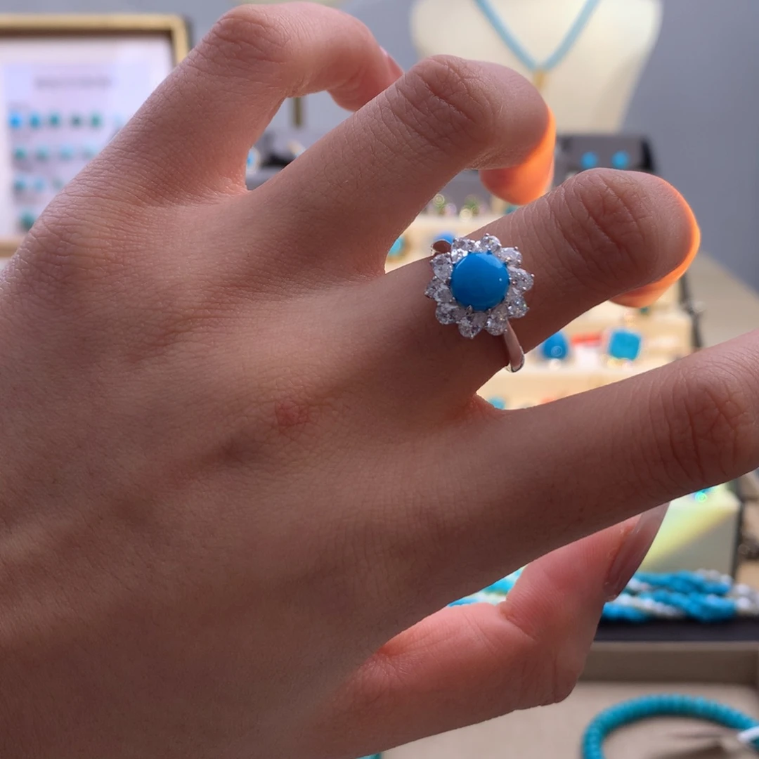 未镶嵌绿松石戒指生****?