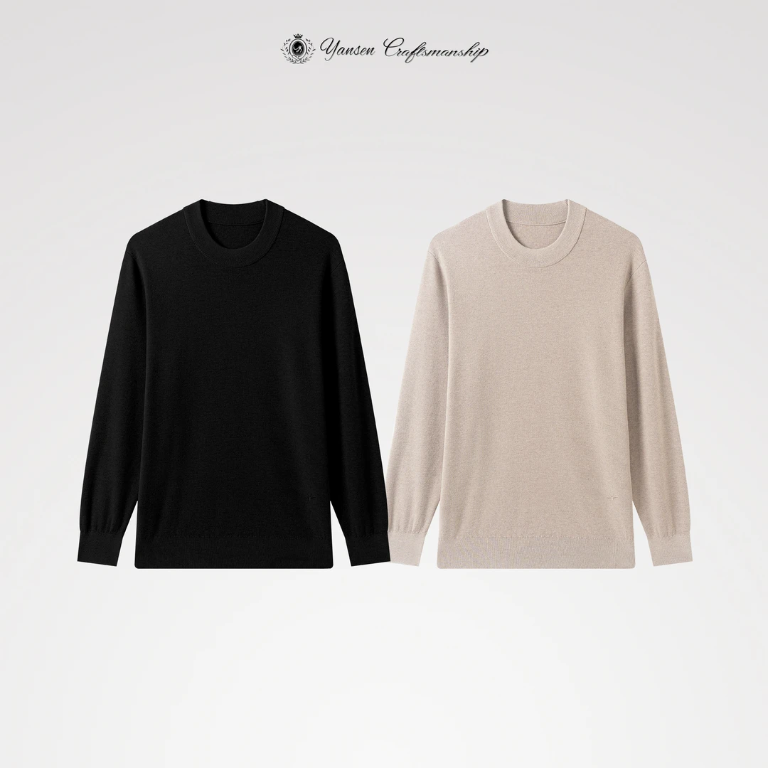 D*R 版型S级 绵羊毛混纺 精工刺绣 圆领长袖针织衫YSR2709