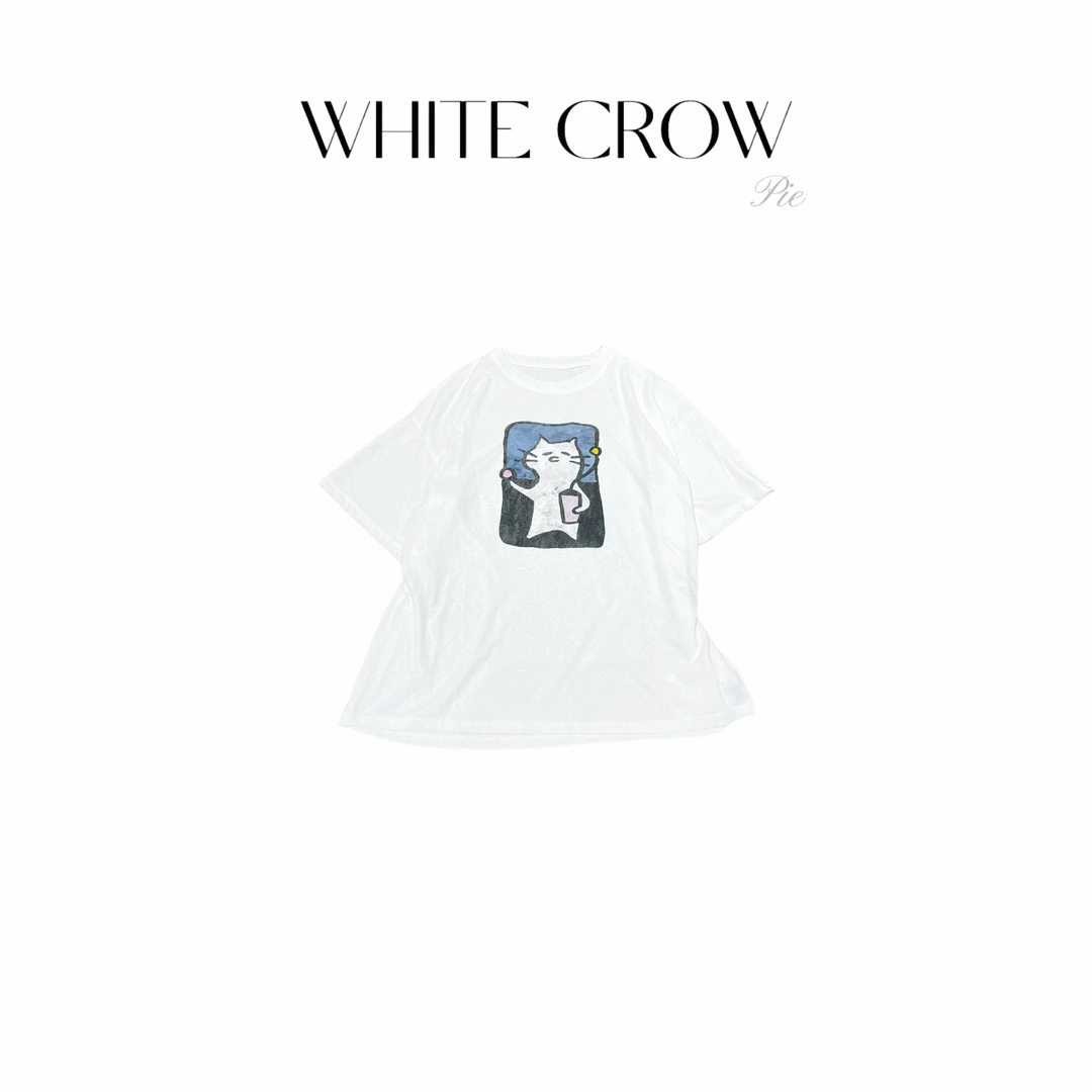 白乌鸦【小猫喵喵】短袖T恤10098