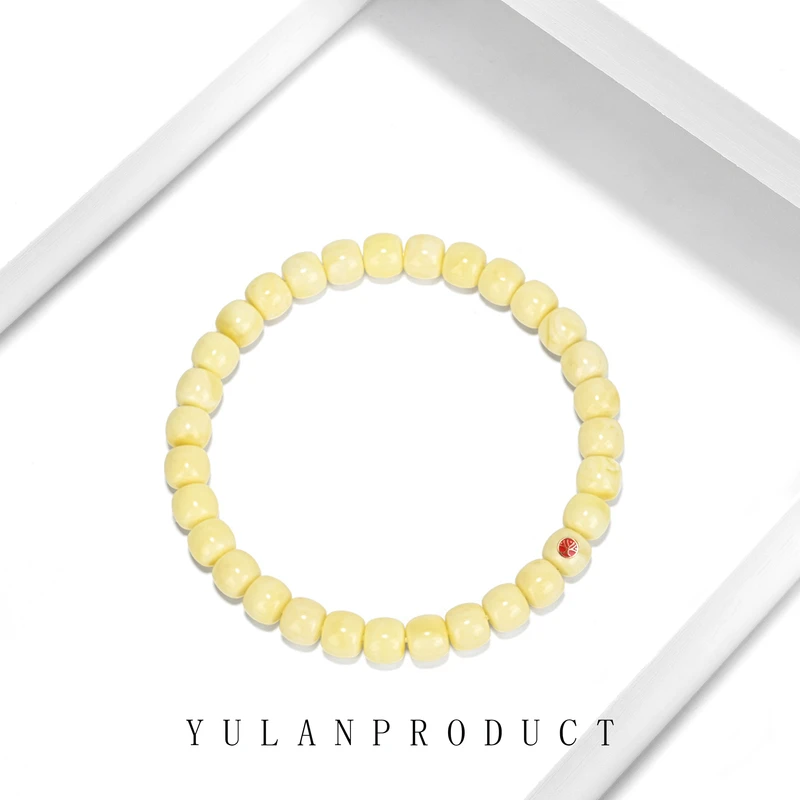 钰澜文玩【小z】俄料全品高货-大白兔-浓白蜡-7.5mm左右叠搭单圈