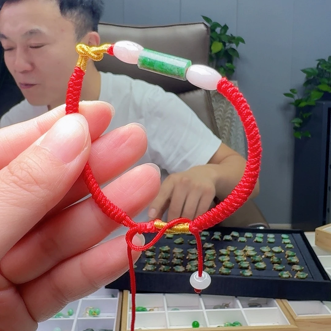 翡翠未镶嵌手链天然微瑕