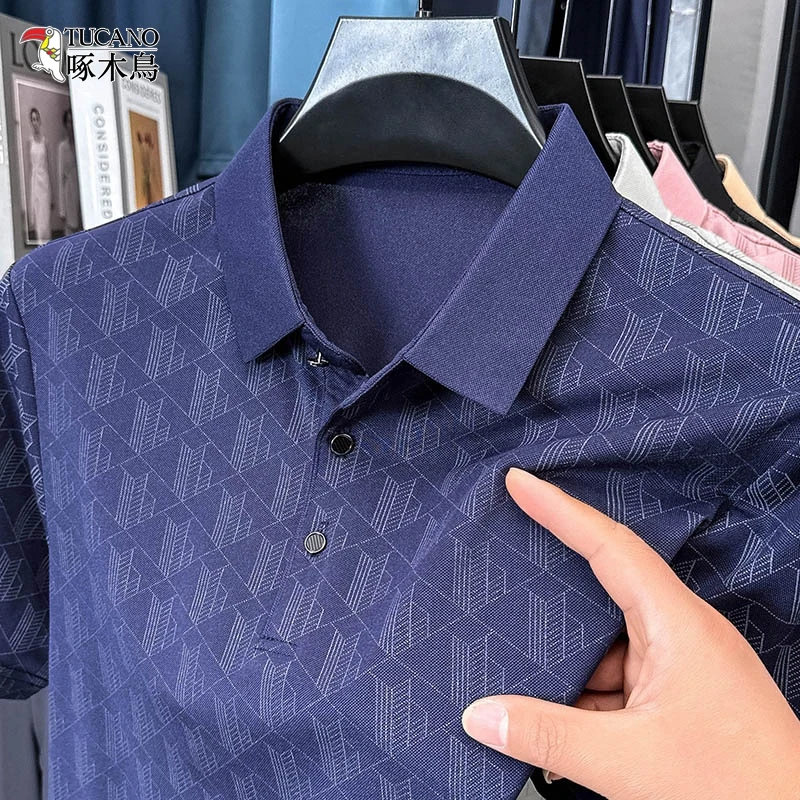 啄木鸟男士新款短袖T恤夏季翻领简约休闲百搭polo衫