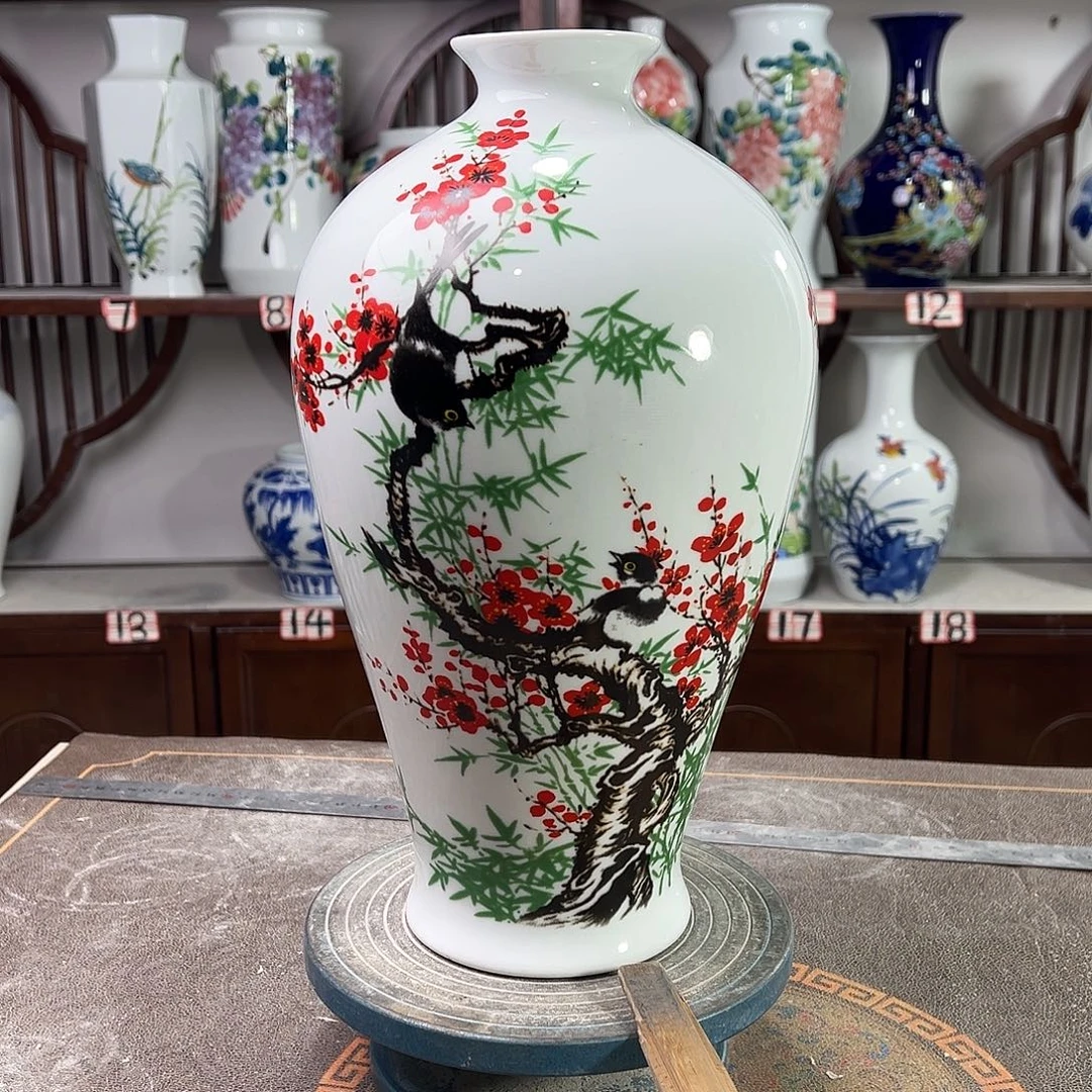 摆件陶景德镇陶瓷梅花