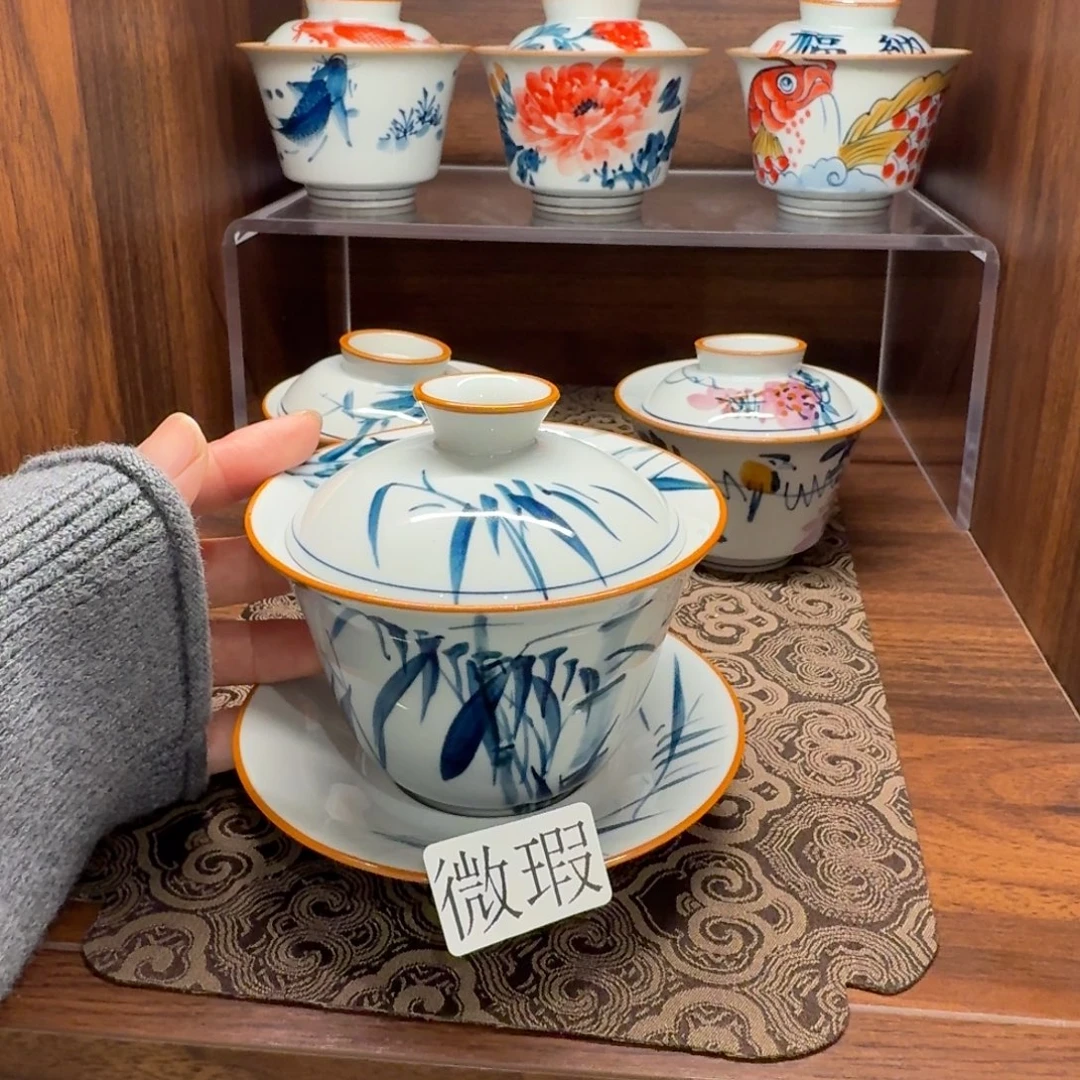 釉下彩纯手绘微瑕