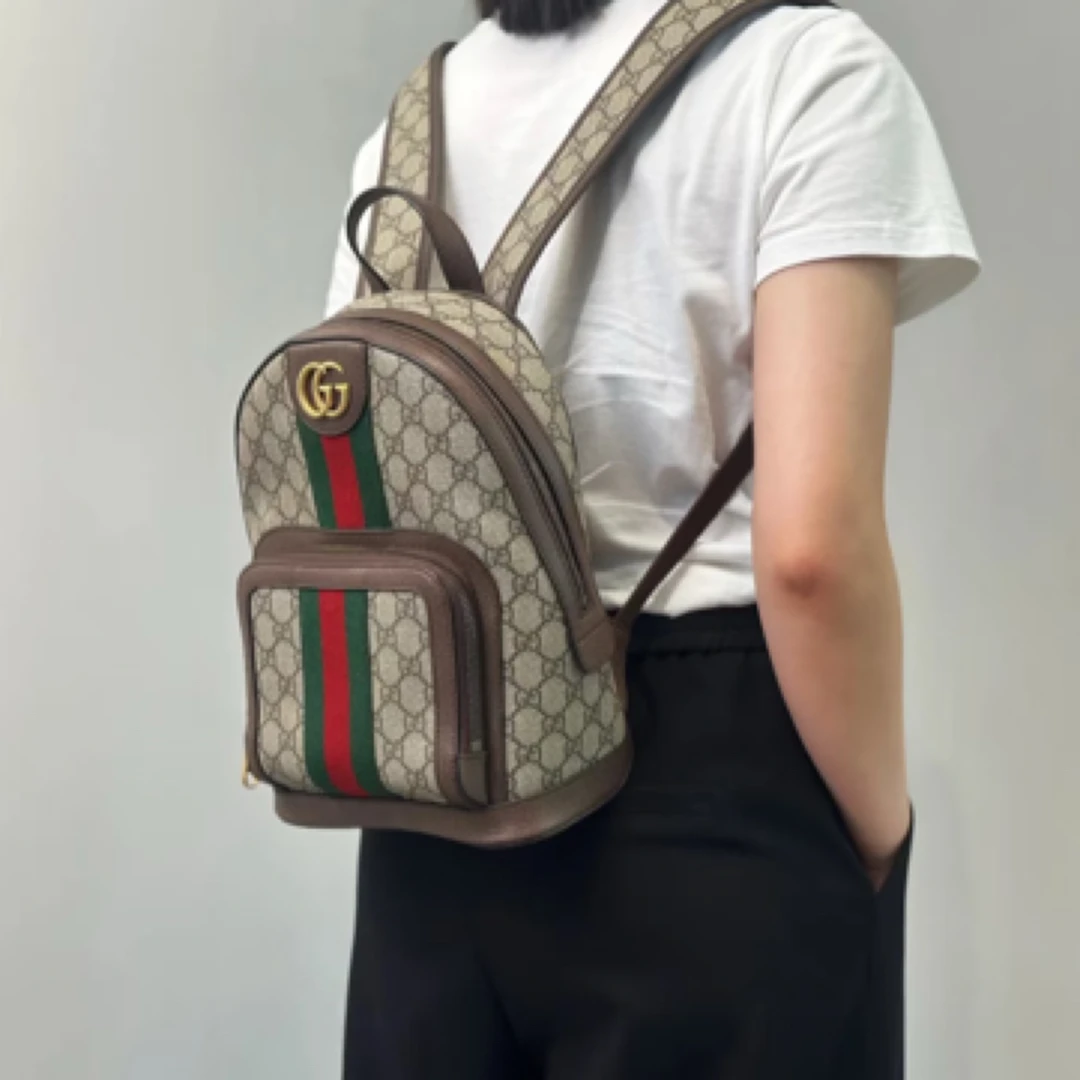 95新 GUCCI/古驰 小号双肩包/Ophidia系列新款书包/全原