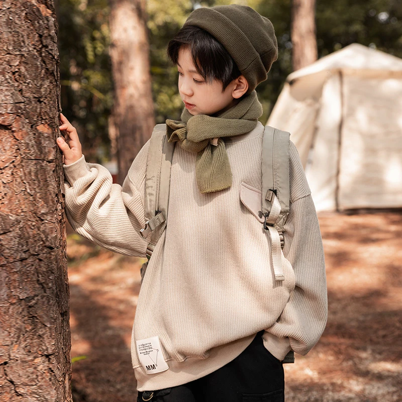 7609中大童宽松卫衣男童春季休闲圆领卫衣儿童春秋套头上衣潮