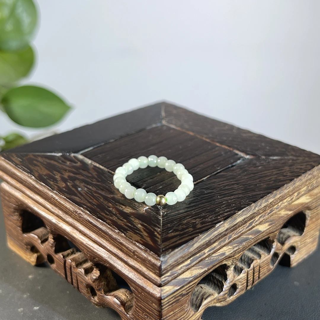 JCB26-03 天然翡翠缅甸A货 翡翠戒圈（含配饰）