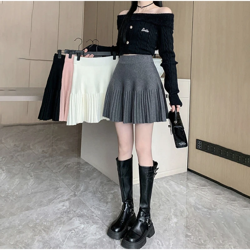 OYRS2025夏季春夏新款微胖薄款立体版型高腰百搭小个子针织裙