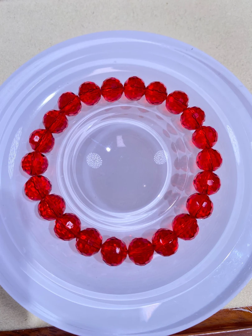 红色切面10mm手串发一条B91