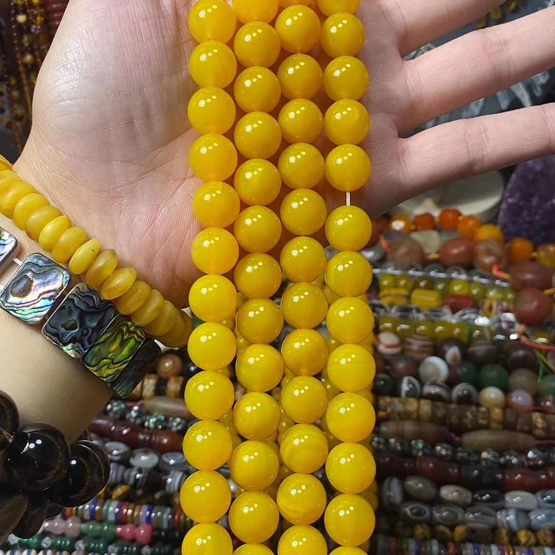 石英质玉未镶嵌，蜜，蜡黄玛瑙14mm，