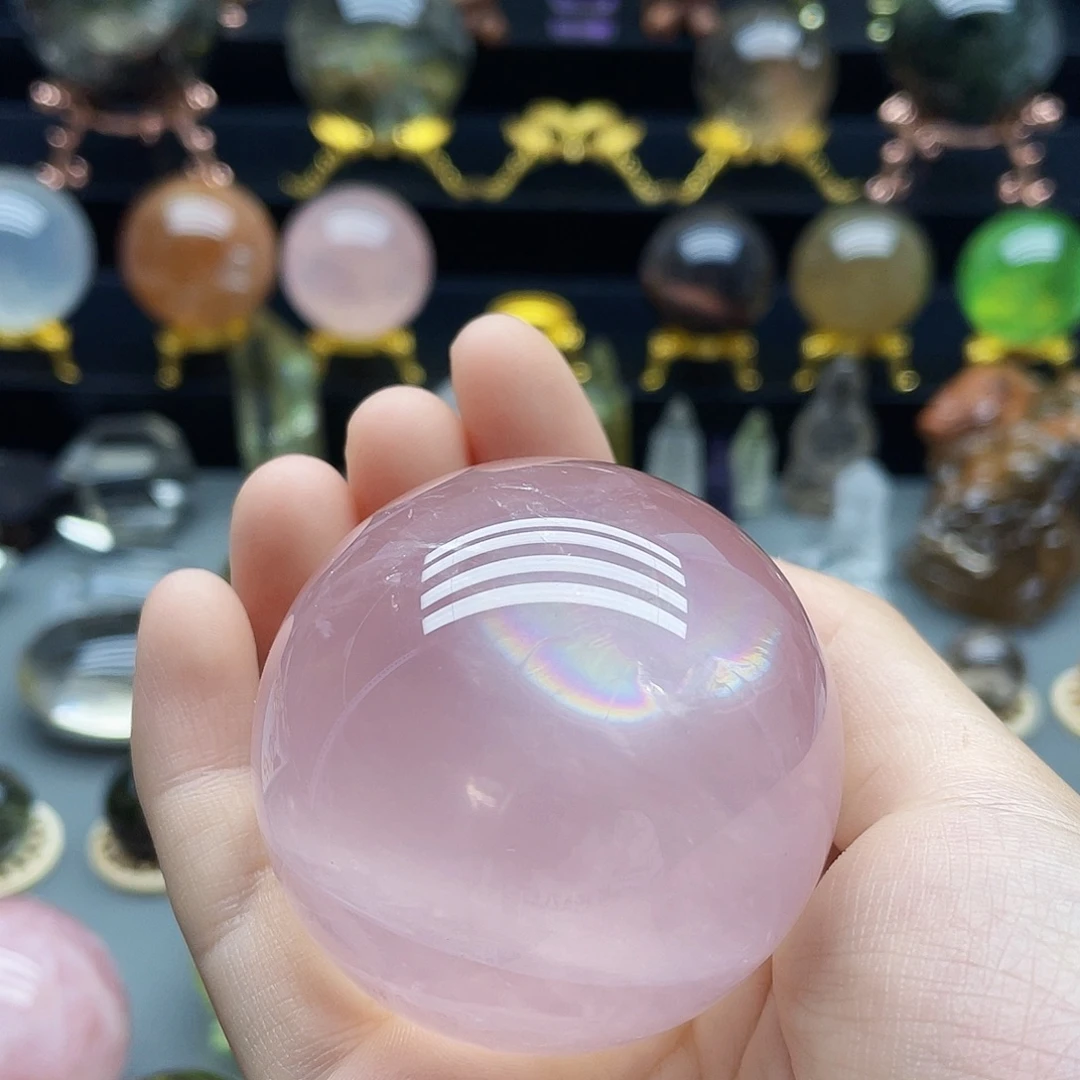 未镶嵌珠宝半成品水晶天然粉水晶56.2mm