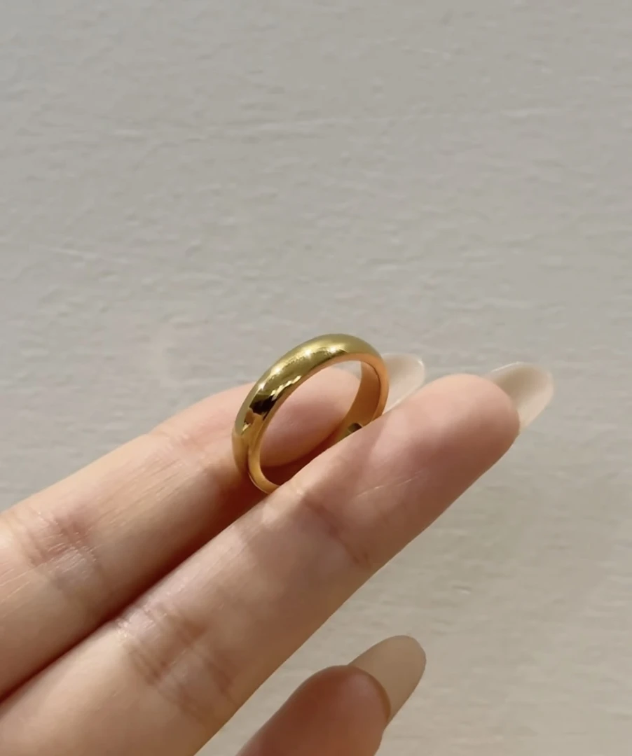 足银戒指 男士亮面泥鳅背戒指