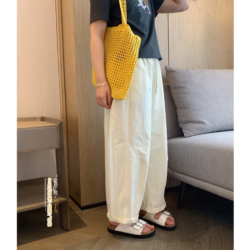 女大童日系气球裤2025夏装新款青少年宽松九分休闲裤亲子阔腿裤子