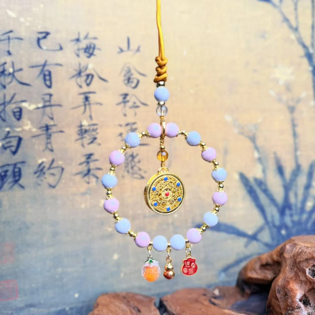 DG 1279-香灰瓷五福圆满挂件车挂件（无礼盒）