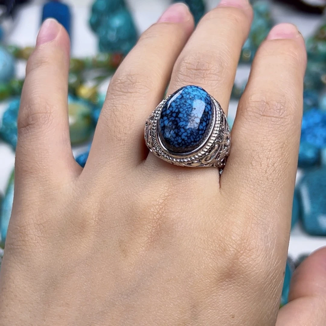 银S925镶嵌绿松石珠宝奇石