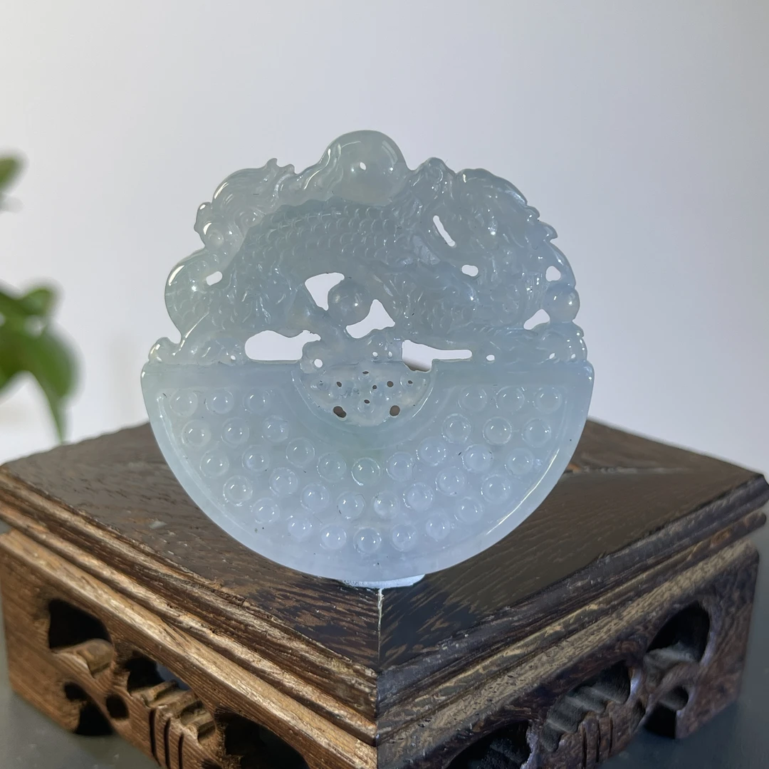 JGB16-110  天然缅甸A货翡翠  仿古龙牌